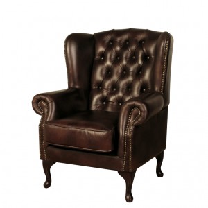 kendale chair leather effect brown